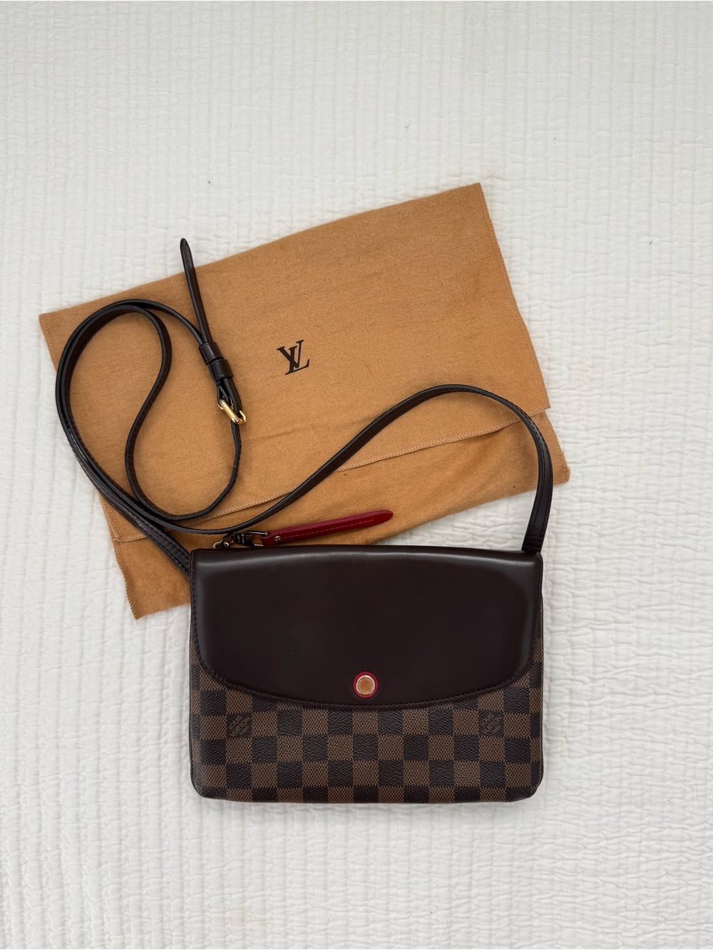 Louis Vuitton Damier Ebene Twice Twinset Crossbody